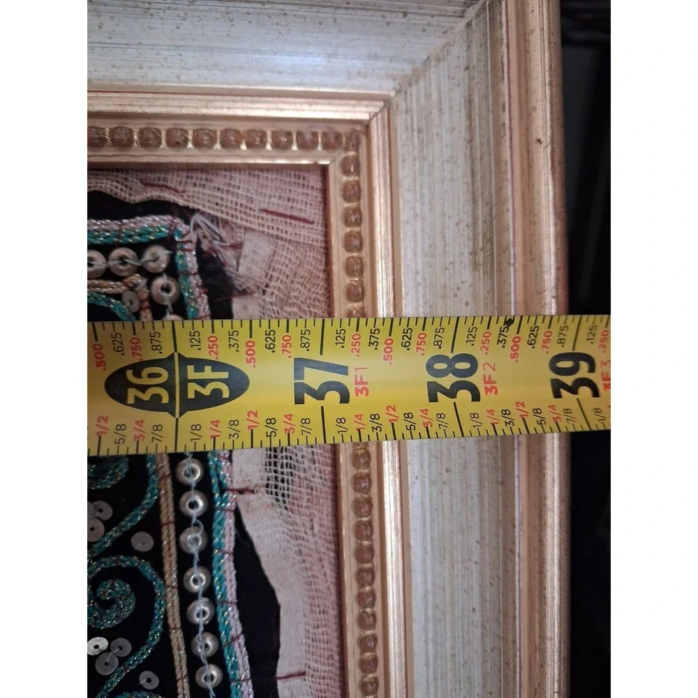 Vintage Thai Burma Myanmar Kalaga Tapestry Ramayana - Koi  Sequins